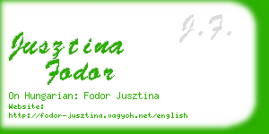 jusztina fodor business card